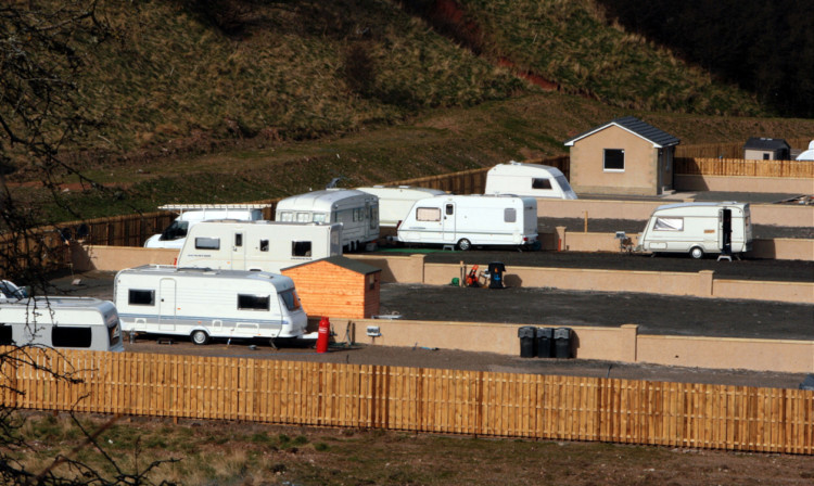 The Travellers site outside St Cyrus.