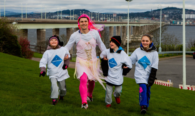 Father Lee and Melissa, David-Lee and Megan set out on their Three Bridges Challenge.