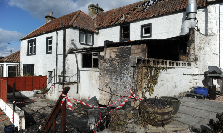 The Kingarroch Inn in Craigrothie was gutted by fire on Sunday.