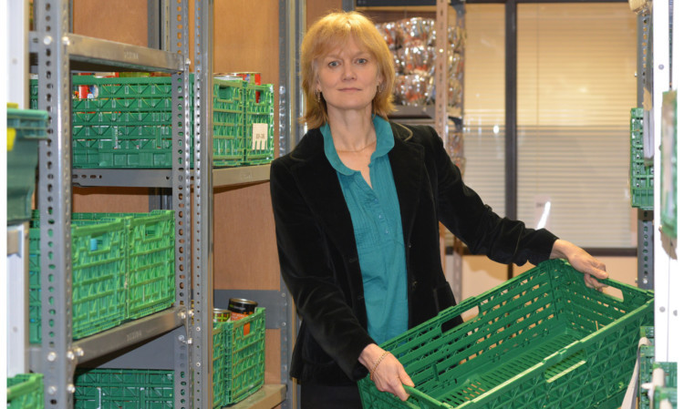 Mary Hill at the Glenrothes Foodbank.