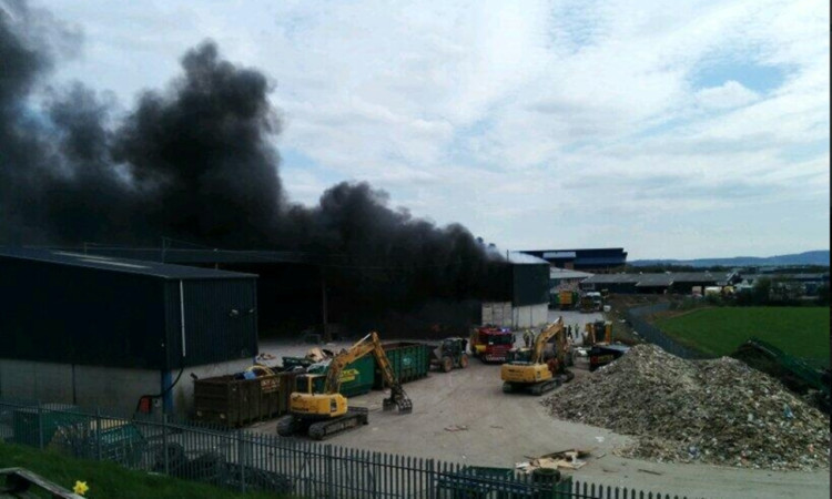 The fire at West Gourdie Industrial Estate.