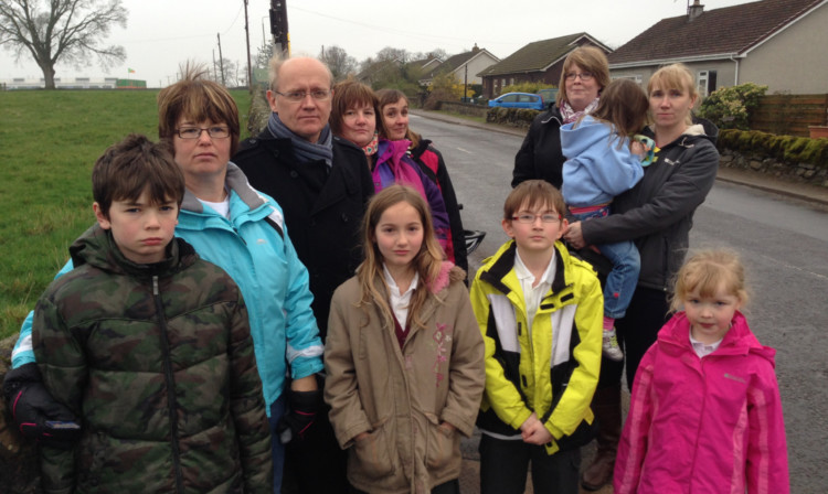 Gordon Banks MP meeting concerned parents and children in Crieff at the junction of Duchlage Road and Broich Road.