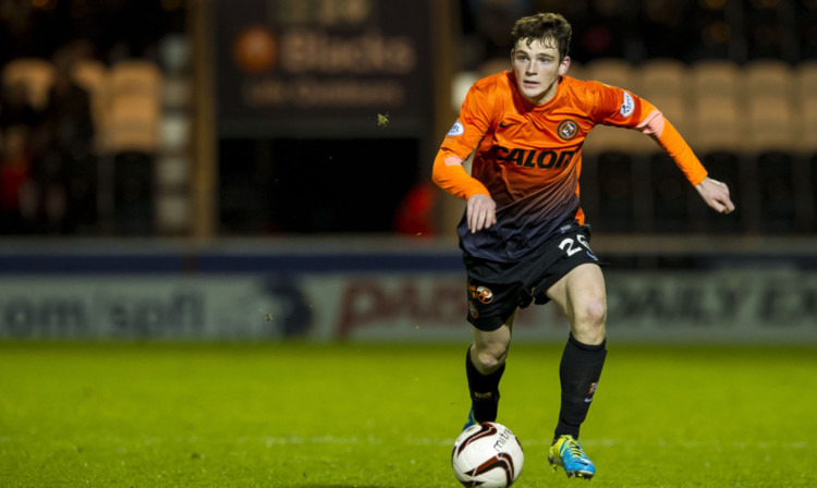 Andy Robertson in action for Dundee United.