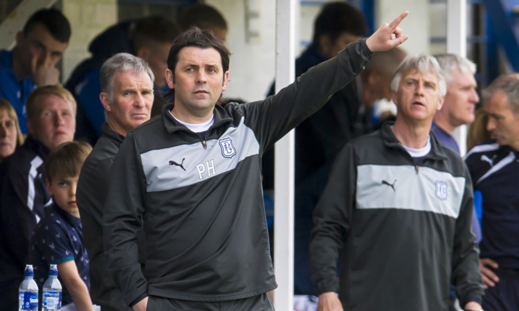 Paul Hartley issuing orders on Saturday.
