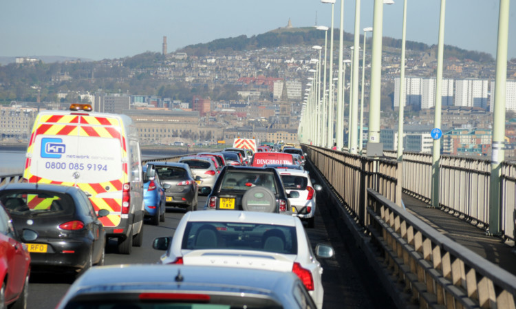 The roadworks on the bridge have caused motoring misery for commuters heading into Dundee.