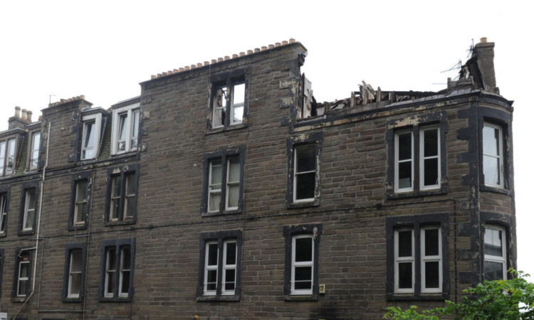 The tenement in Garland Place was badly damaged by the blaze.