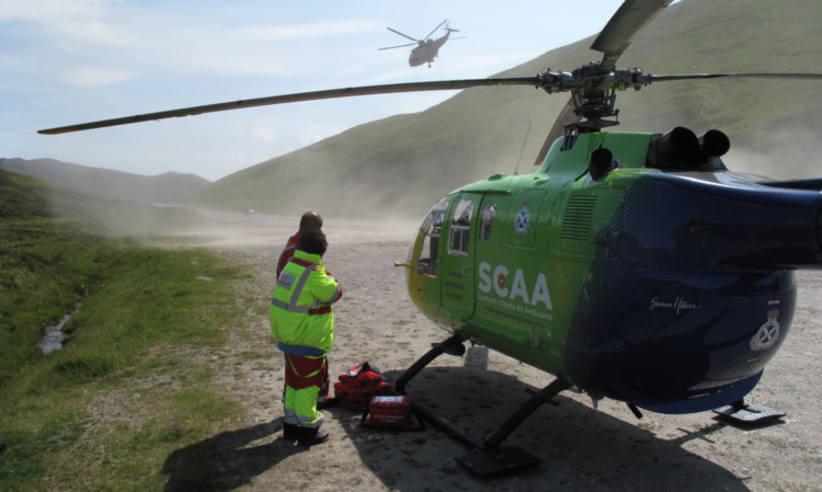 The Scottish Charity Air Ambulance team in action at Glenshee.