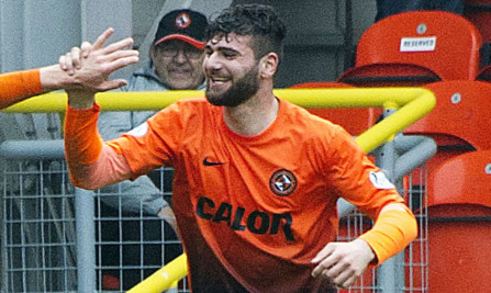 Nadir Ciftci celebrates his second goal.