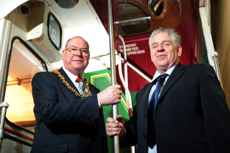 Dundees newest tourist attraction, the Dundee Museum of Transport, was launched in spectacular style at the weekend, with thousands of visitors packing into the Market Street premises. Photo shows Lord Provost Bob Duncan being shown round one of the buses by museum chairman Jimmy McDonnell. Find out more at www.dmoft.co.uk.