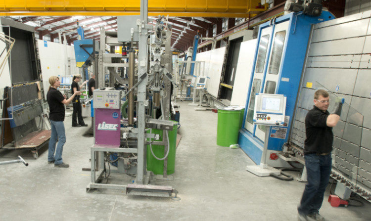 Workers on the production line at Ravensby Glass