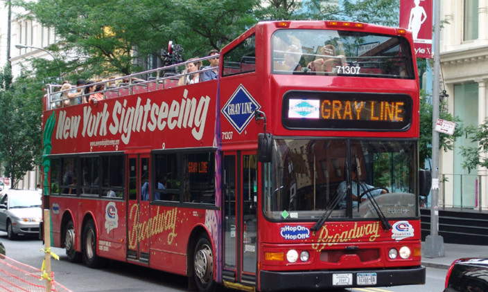 A new York sightseeing tour bus