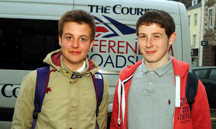 Young voters Jake Baxter and Jack Davey in Montrose.