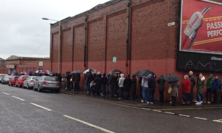 Queues building up outside the Dundee United ticket office this morning.