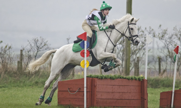 Joanne Bizzarri tied for the junior nursery novice win on her pony Missy