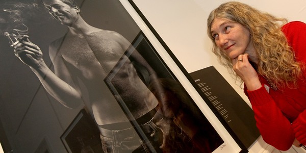 Kim Cessford, Courier - 14.04.11 - the exhibition by photographer Chris Park is now on show in the Montrose Museum - pictured viewing one of the images is Linda Fraser (Senior Museum Assistant)