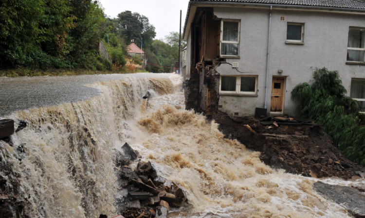 The flooding in Dura Den near Pitscottie in October 2012.