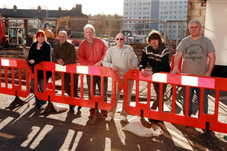 Lochee traders: Margaret Duncan of Sew Creative, Michael Grossi of Grossis Dry Cleaners, George Mather of The Barbers, Paul Smith of the Granada Cafe, Ryan Soutar of Sashas, Cliff Robertson of the Sweetie Monster.