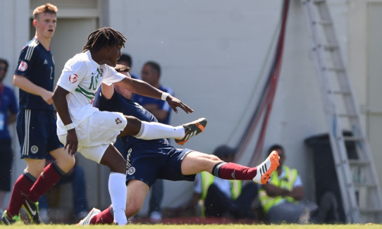 Renato Sanches blasts his side in front early in the match.