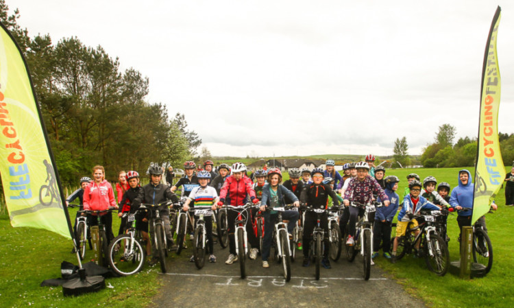 The launch of the eight-day celebration of cycling in Lochore.