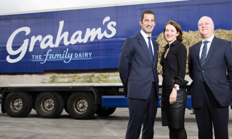 Robert Graham and Carol Graham of Bridge of Allan dairy firm Grahams and RBS regional managing director Eddie Rintoul.