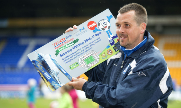 Danny Griffin, now St Johnstone youth coach, promotes the Tesco Bank Football Challenge William Hill Scottish Cup Family Festival.