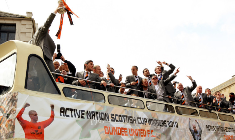 Players will take an open top bus from the centre to Tannadice as they did after their 2010 cup win.