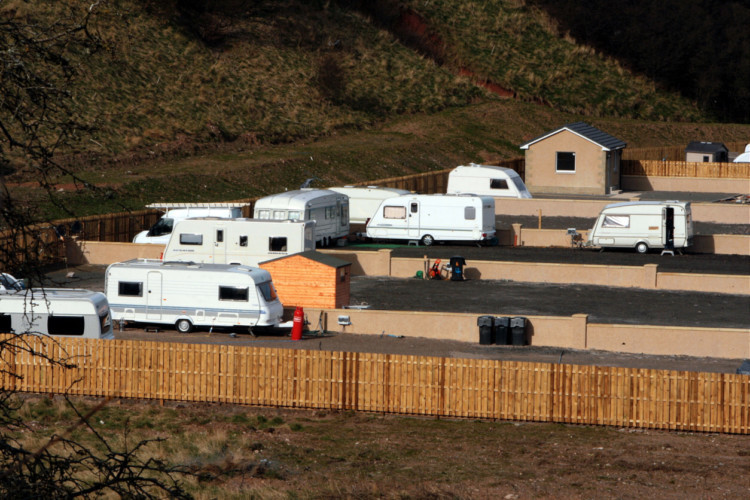 John Stevenson. Courier. 26/03/14. Angus. St Cyrus. Pic shows the travellers site outside St Cyrus.