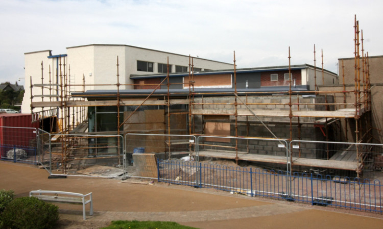 Work is progressing on the café at Carnoustie Leisure Centre.