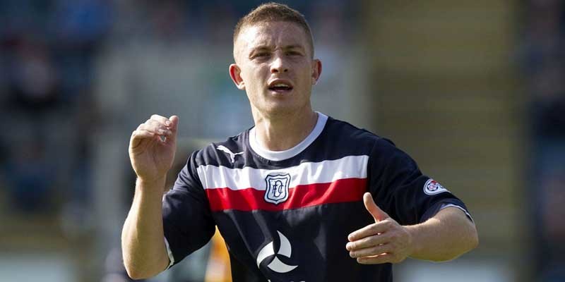 15/09/12 CLYDESDALE BANK PREMIER LEAGUE
DUNDEE v MOTHERWELL (1-2) 
DENS PARK - DUNDEE 
John Baird in action for Dundee