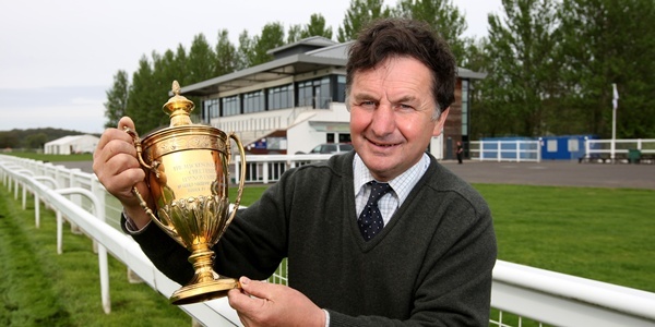 Steve MacDougall, Courier, Scone Racecourse, Isla Road, Perth. Racing starts Wednesday and continues Thursday and Friday. Pictured, Course General Manager Sam Morshead with the Cheltenham Gold Cup.