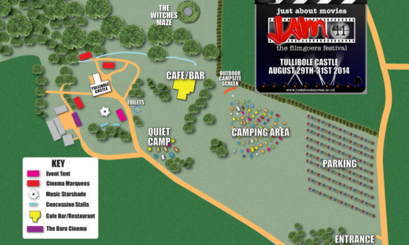 The site plan for the festival at Tullibole Castle in Kinross-shire.