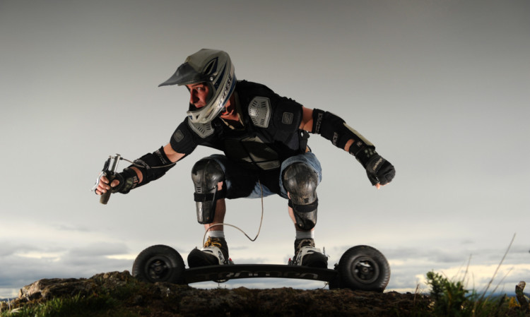 Mountainboarder Allan Gray on Magdalene's Hill.