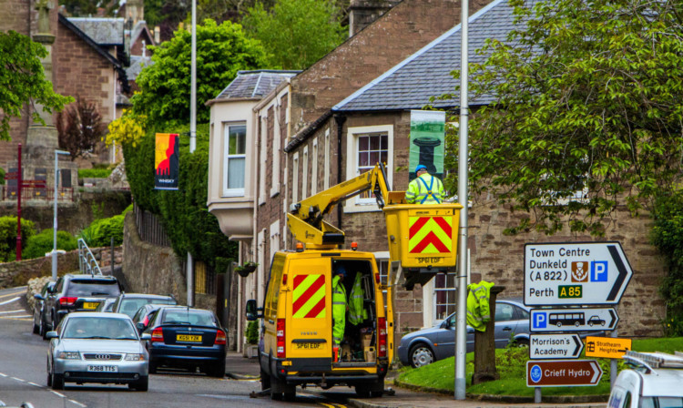 A Crieff resident has complained that the council is making improvements in the town after years of neglect just for the brief visit of the Earl and Countess of Strathearn.