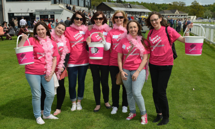 Volunteers at Perth racecourse at the Breakthrough Breast Cancer Ladies Day.