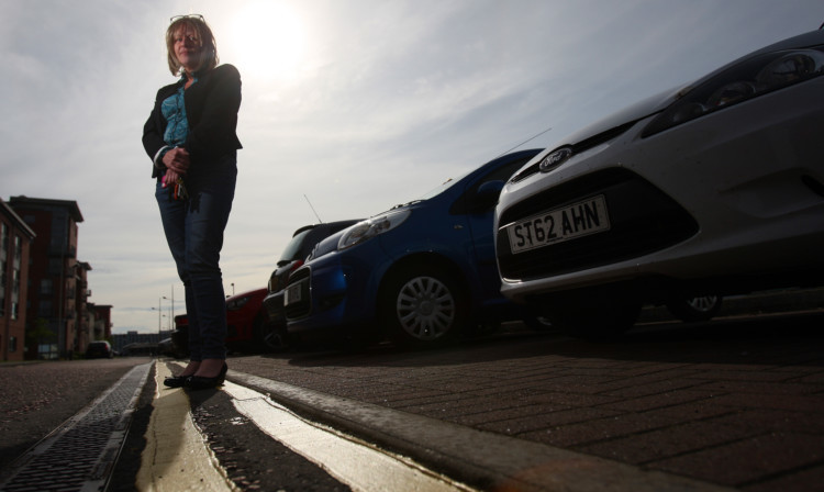 Lynne Noble on double yellow lines that now surround properties on South Victoria Dock Road.