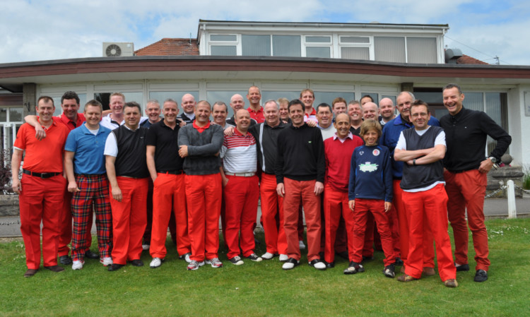 Red trousers have become the symbol of the Nairn Ferrier tribute golf event.