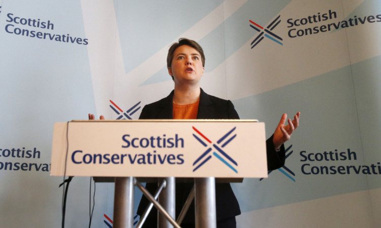 Ruth Davidson during the launch of the report at the Clydeport Building in Glasgow.