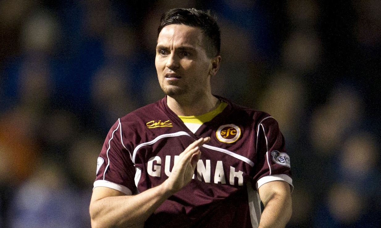 05/01/14 SCOTTISH LEAGUE ONE
STENHOUSEMUIR v RANGERS (0-2)
OCHILVIEW - STENHOUSEMUIR
Sean Higgins in action for Stenhousemuir