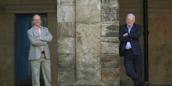 DOUGIE NICOLSON, COURIER, 28/04/11, NEWS.
DATE - Thursday 28th April 2011.
LOCATION - Madras College, St. Andrews.
EVENT - James Gregory lecture.
INFO - Speakers Prof. Eric Priest, left, and Prof. David Myers, from Hope College, Michigan.
STORY BY - Cupar office.