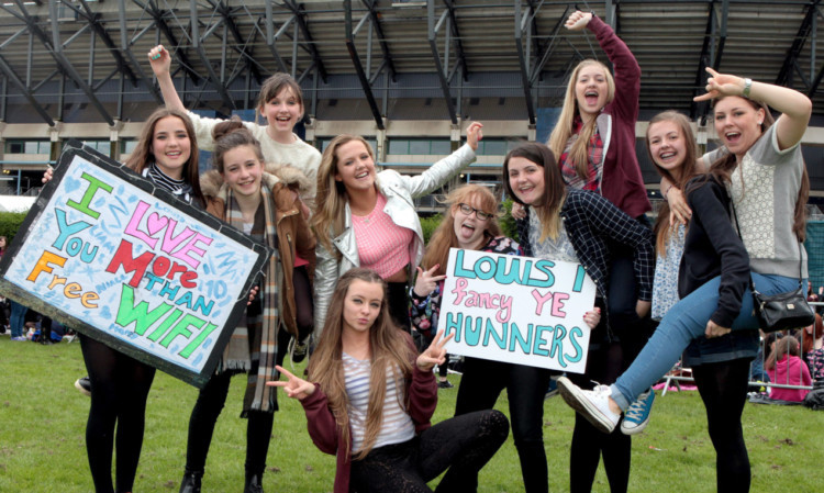Some of the hundreds of young fans who descended on Murrayfield last night declare their love for One Direction.