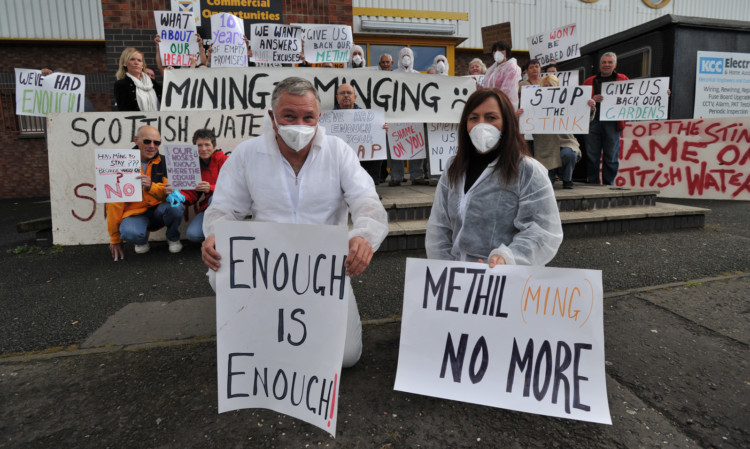 Protesters against the Methil Ming lobbied a meeting with Scottish Water and stakeholders in 2012.