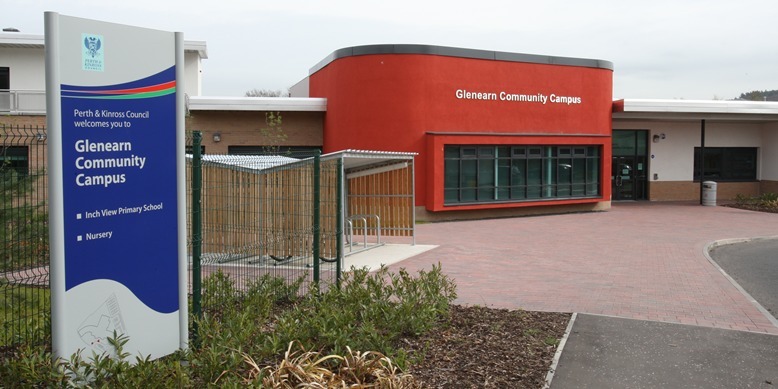 Kris Miller, Courier, 27/04/10, News. Picture today shows exterior of Glenearn Community Campus which houses Inch View Primary School to go with story from Perth Office.