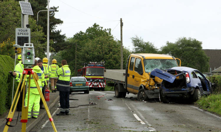 Investigations under way at the crash scene.