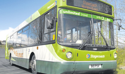 A biofuel bus.