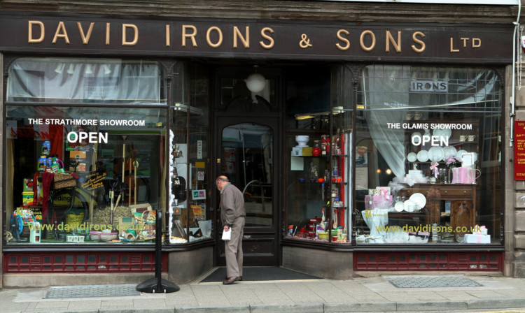 The David Irons & Sons shop in Castle Street, Forfar.