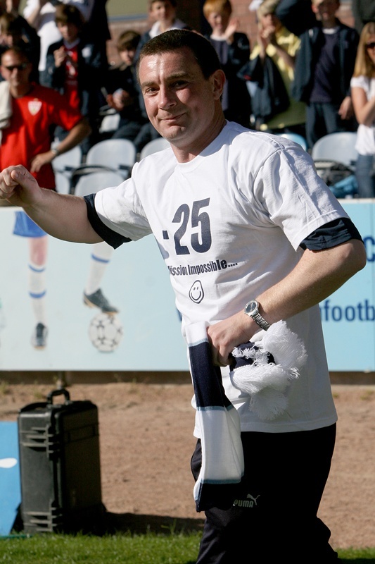 Kim Cessford, Courier 30.04.11 - Dundee Fc v Partick Thistle FC at Dens - Dundee's manager in the post match celebrations