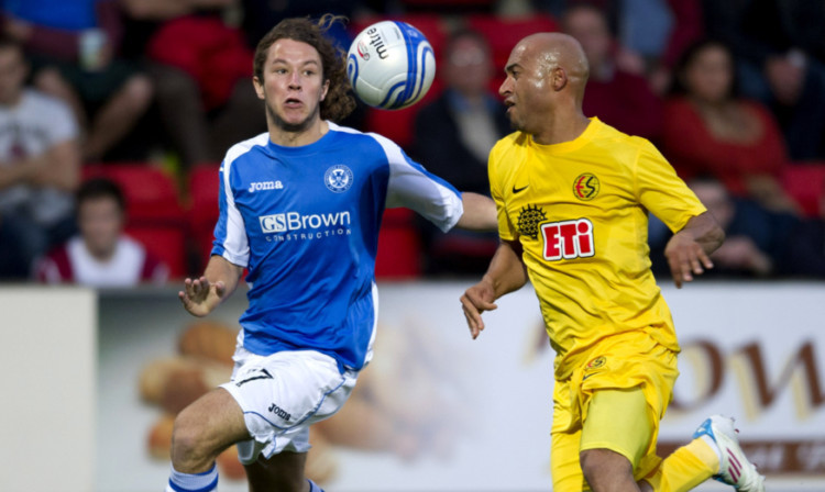 Stevie May battles for the ball with Eskisehirspor's Dede during their Europa League clash in 2012.