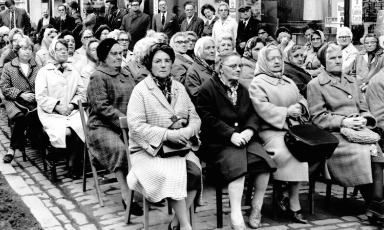 From the archive: Lochee residents attend an open-air meeting in1973 to protest building work on the high street.