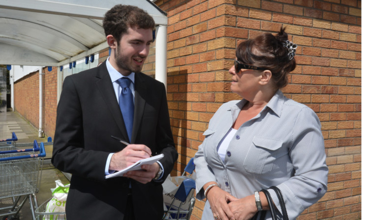 Reporter Elliot Smith talks to Susan Averill in Rosyth.