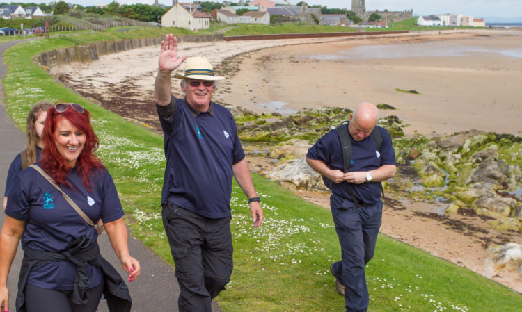 Members of the Mary Leishman Foundation, including Jim Leishman, head towards Anstruther.